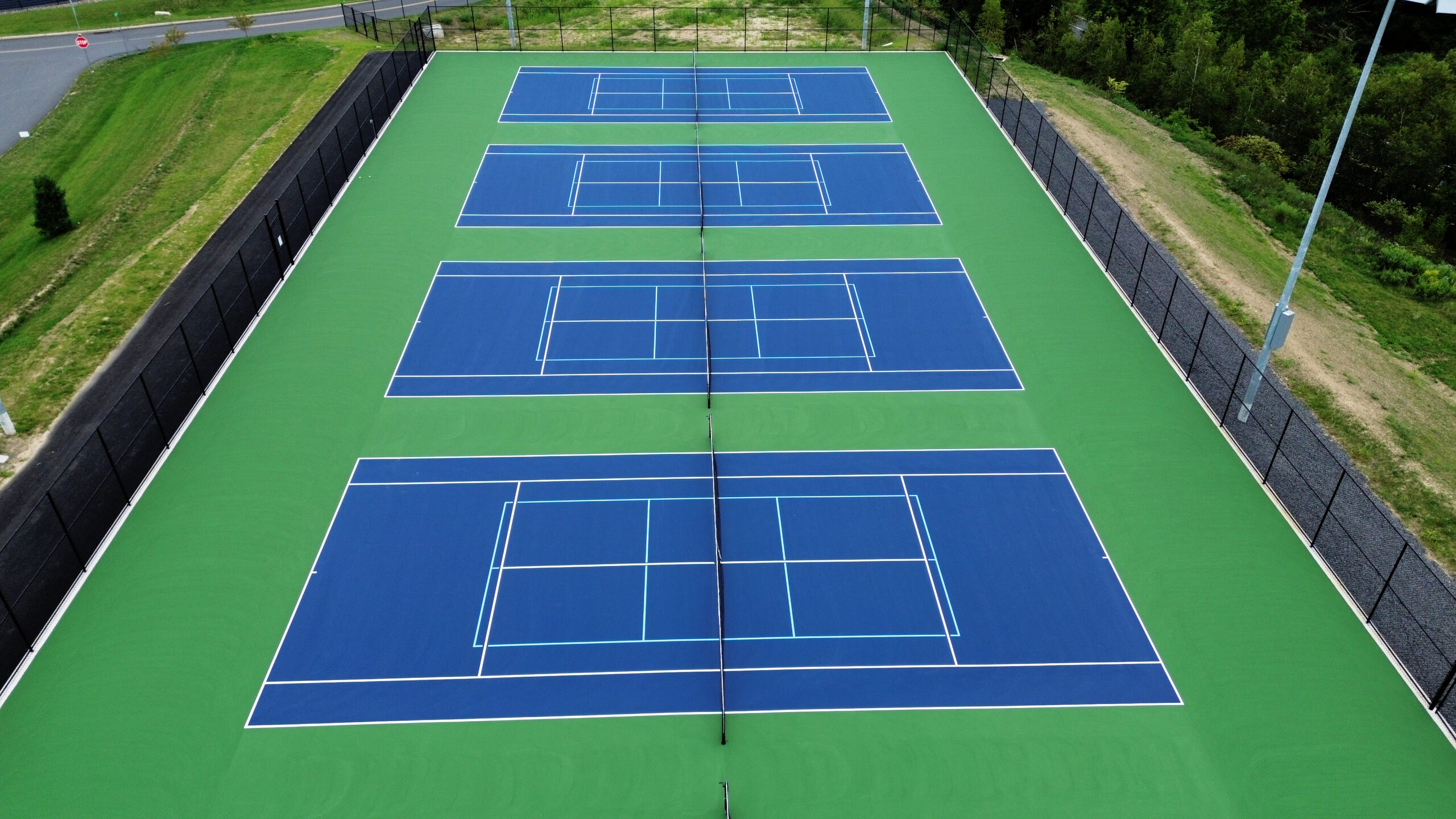 Commercial tennis court installation in Dallas